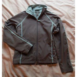 Oleg Cassini Sport Women’s Medium Full Zip Hooded Jacket Grey Zip Pockets